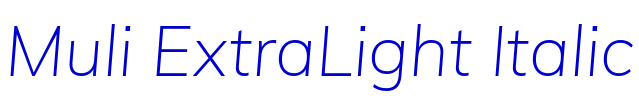 Muli ExtraLight Italic フォント